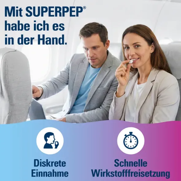 SUPERPEP Reise Kaugummi Dragees 20 mg 10 St