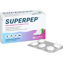 SUPERPEP Reise Kaugummi Dragees 20 mg 20 St