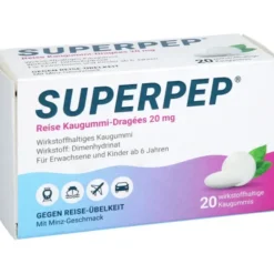 SUPERPEP Reise Kaugummi Dragees 20 mg 20 St