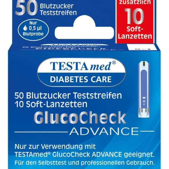 TESTAMED GlucoCheck Advance 50 Teststr.m.10 Lanz. 1 P