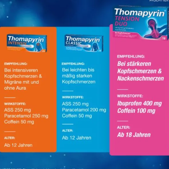 THOMAPYRIN TENSION DUO 400 mg/100 mg Filmtabletten 18 St