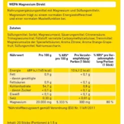WEPA Magnesium Direkt Sticks 20 St