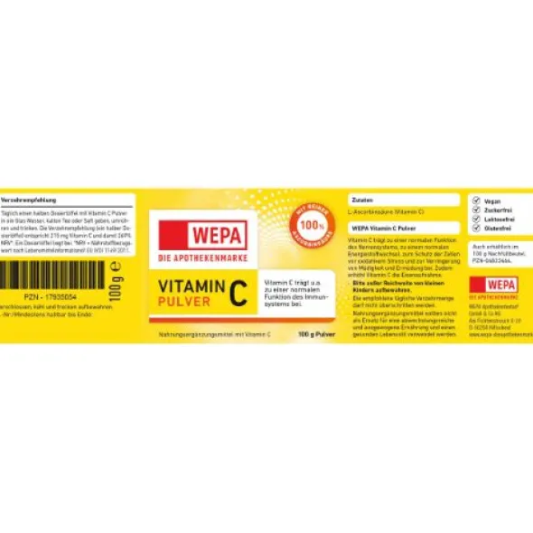 WEPA Vitamin C Pulver Dose 100 g