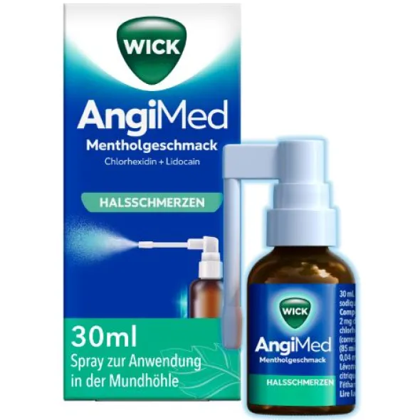 WICK AngiMed Mentholgeschmack 2mg/ml+0,5mg/ml Spr. 30 ml
