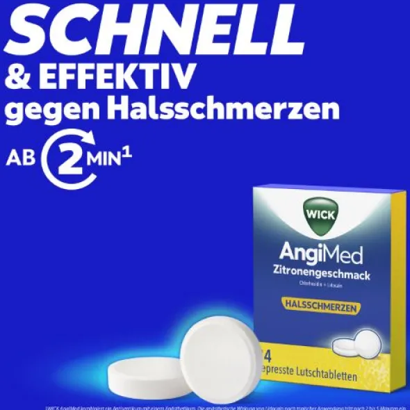 WICK AngiMed Zitronengeschmack 5 mg/1 mg Lut.-Tab. 24 St